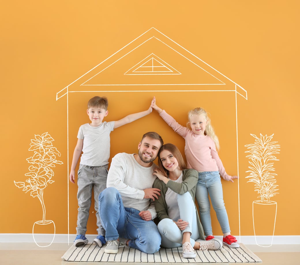 Young Family Dreaming about Moving into New House